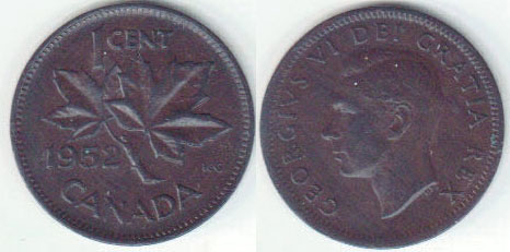 1952 Canada 1 Cent A008748